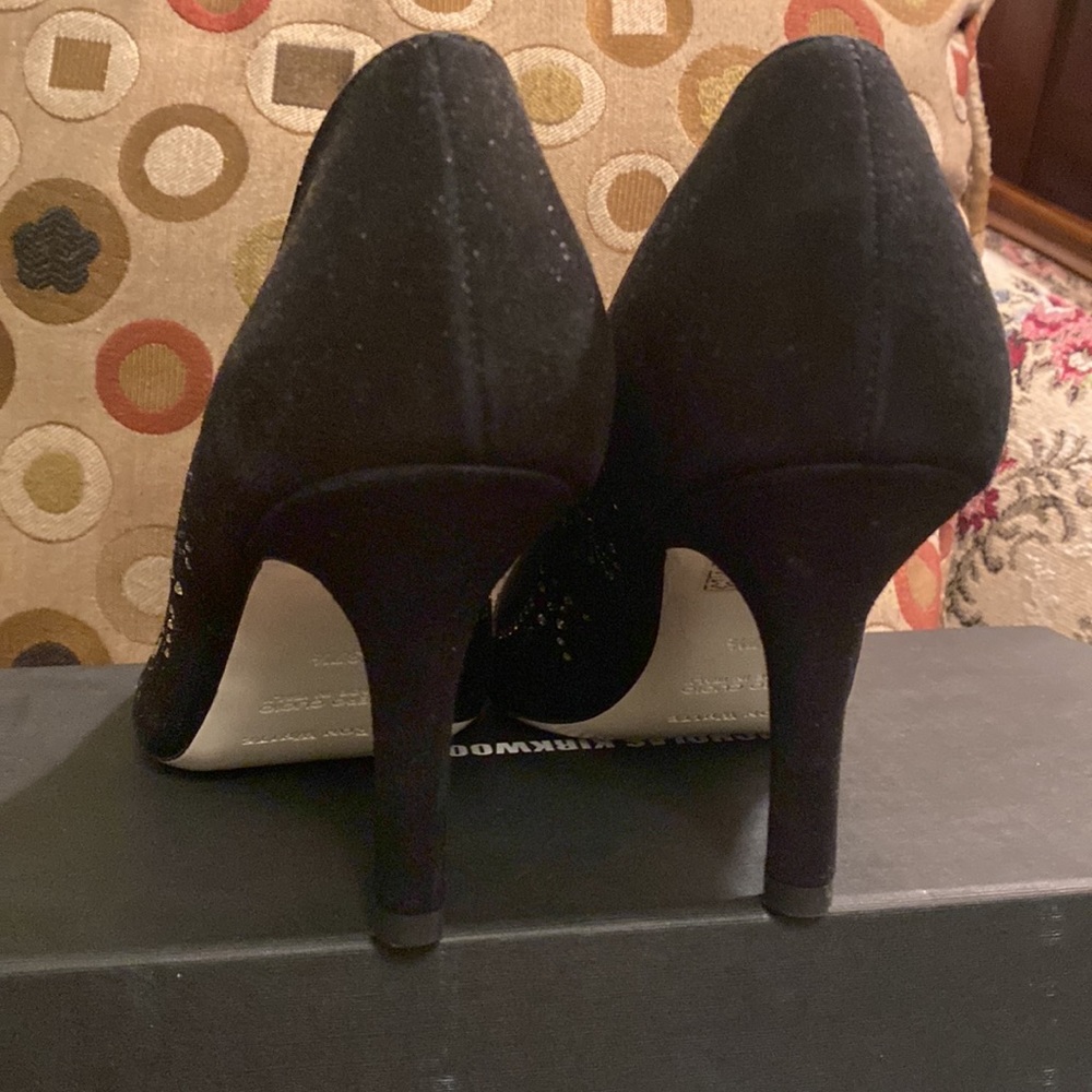 Black suede shoes with Swarovski on top . Size 37,5 Made in Italy - Picture 7 of 10